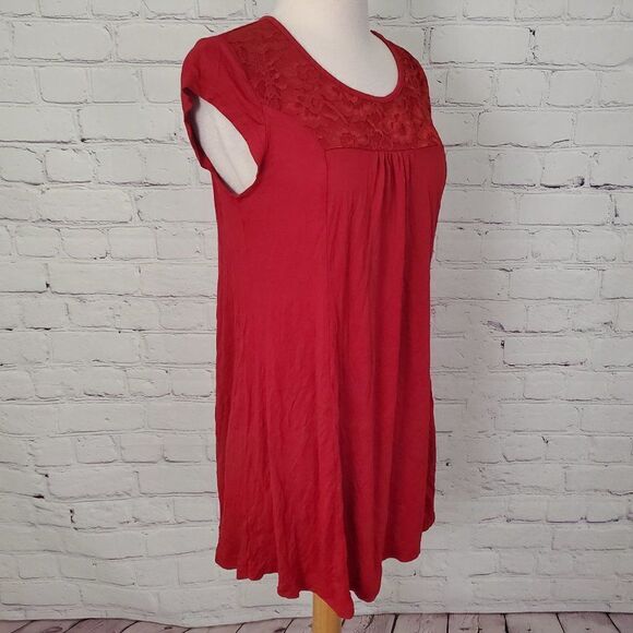 furnex Cap Sleeve Top Lace Red L NWT - Picture 3 of 7